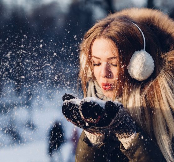 Frau im Winter